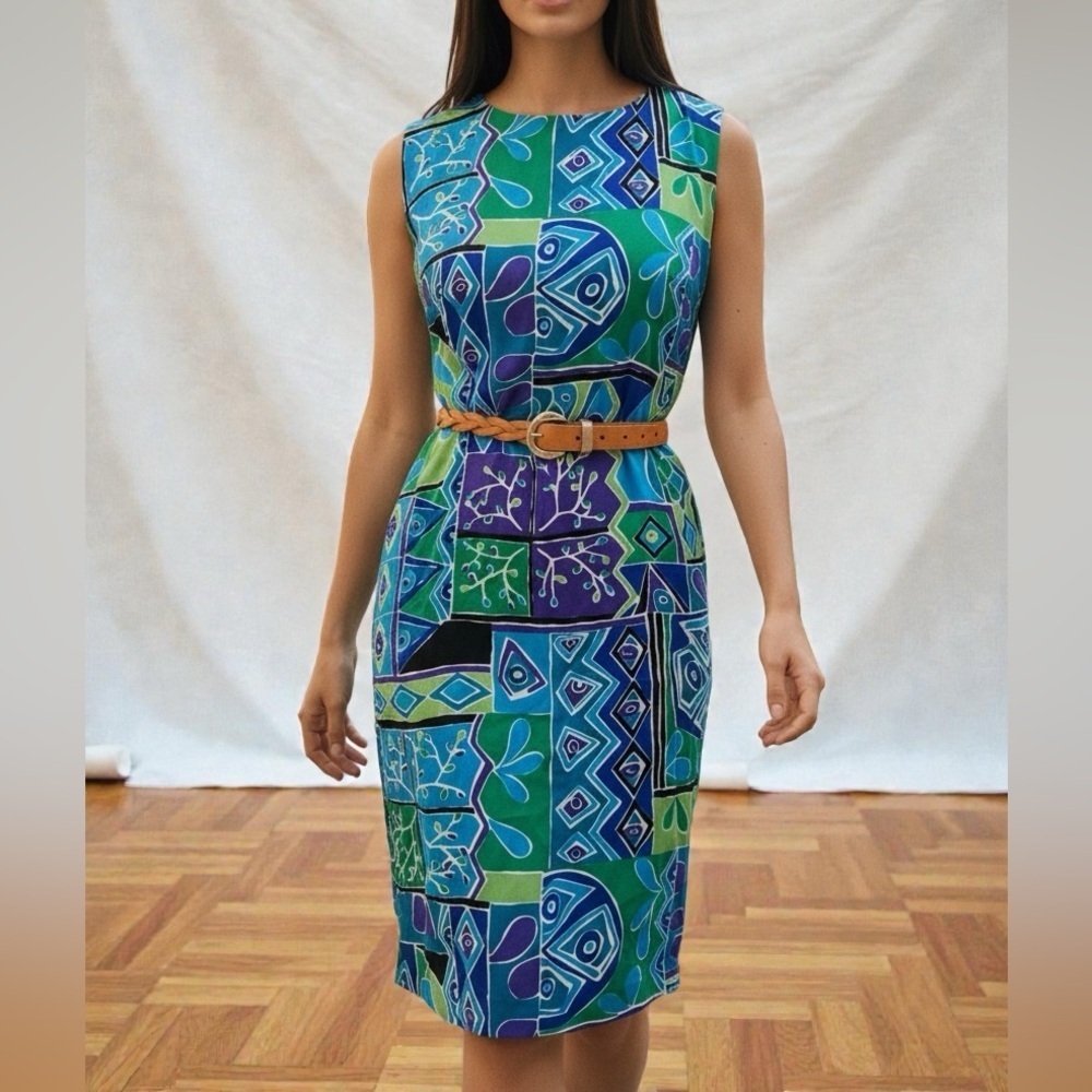 ✨ Vintage 80s 90s Abstract Shift Dress ✨